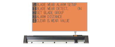 Blade / Pen wear level alarm function Blade / Pen wear level alarm function